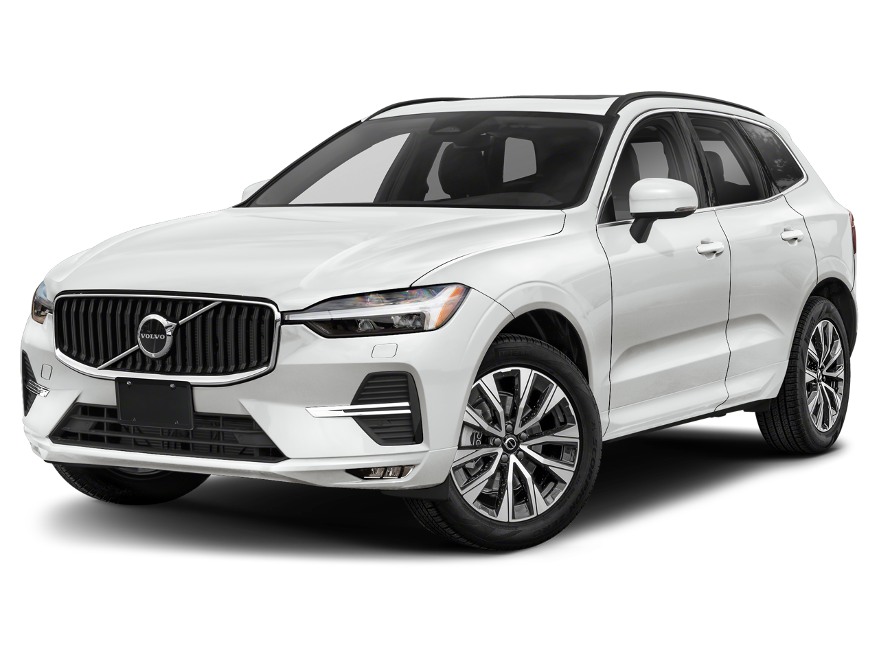 2023 Volvo XC60 B5 Plus Dark Theme in Crystal White Metallic — front three-quarter view