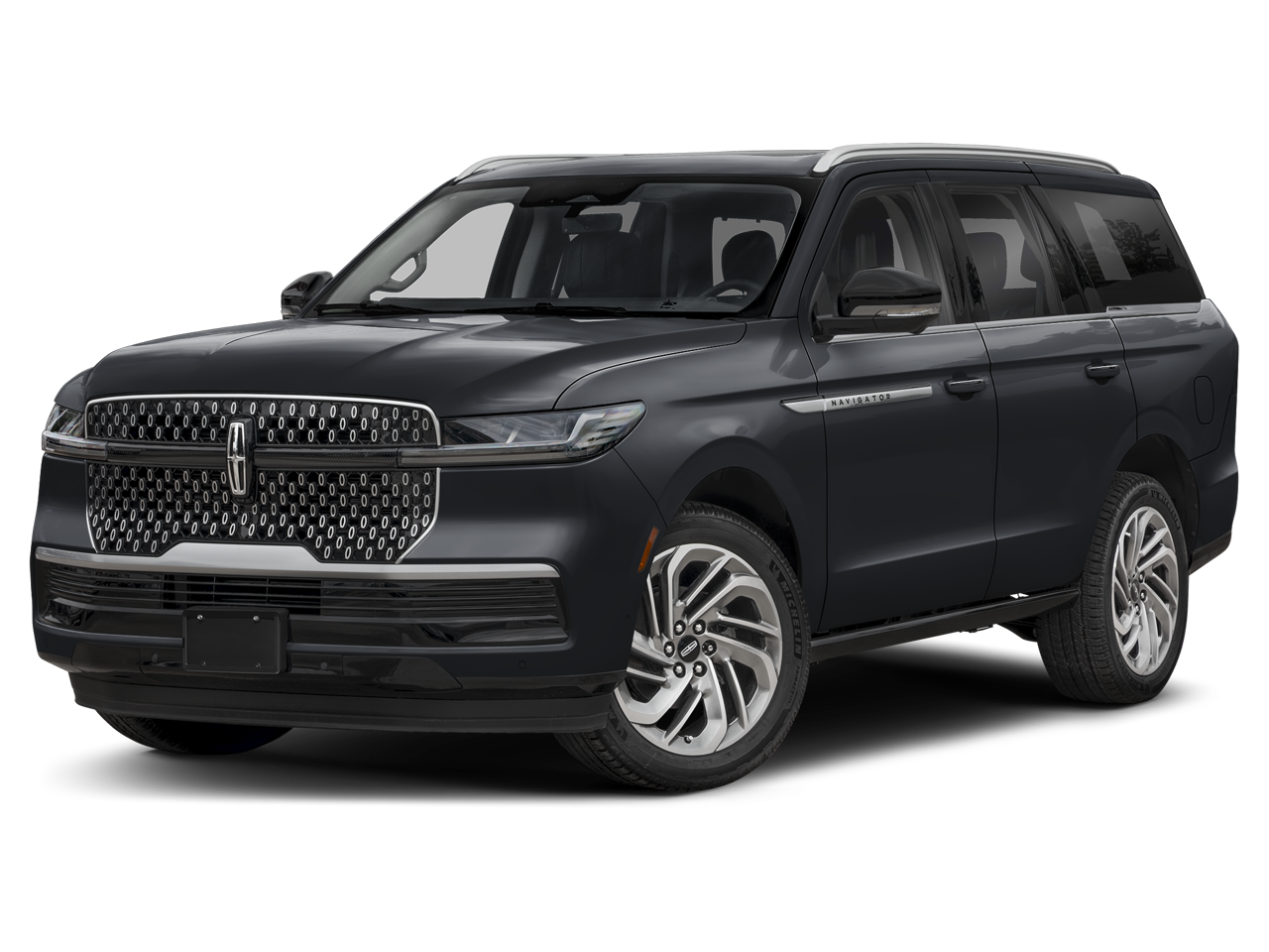 2025 Lincoln Navigator Reserve in Infinite Black Metallic Clearcoat — front three-quarter view