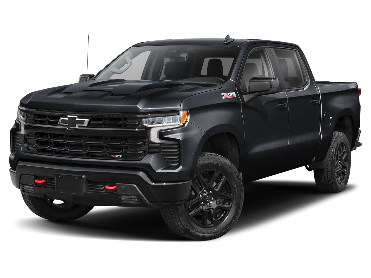 2026 Chevrolet Silverado 1500 LT Trail Boss in Black — front three-quarter view