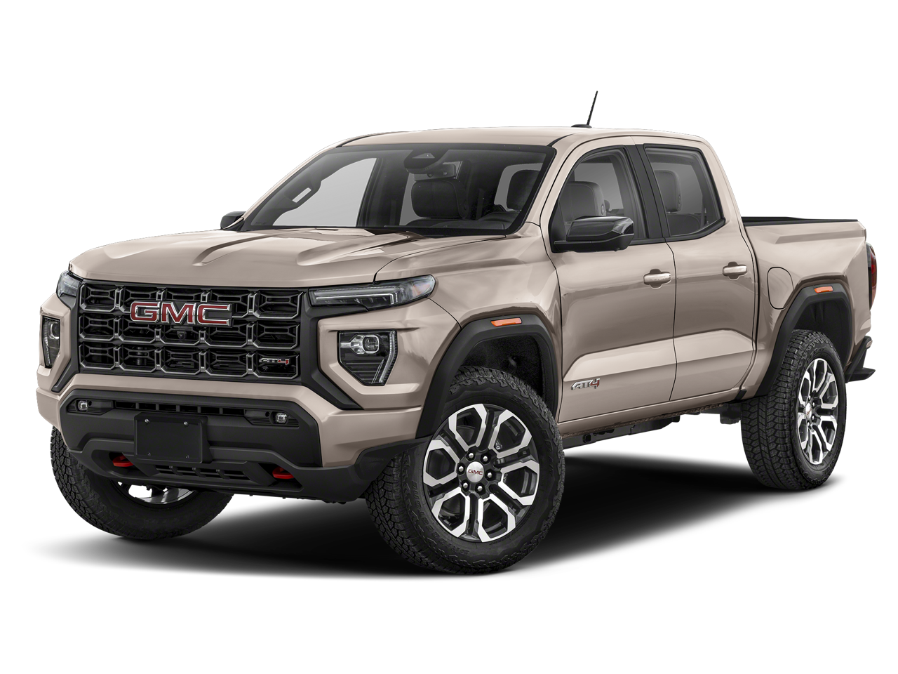 2026 GMC Canyon 4WD AT4 in Coastal Dune — front three-quarter view