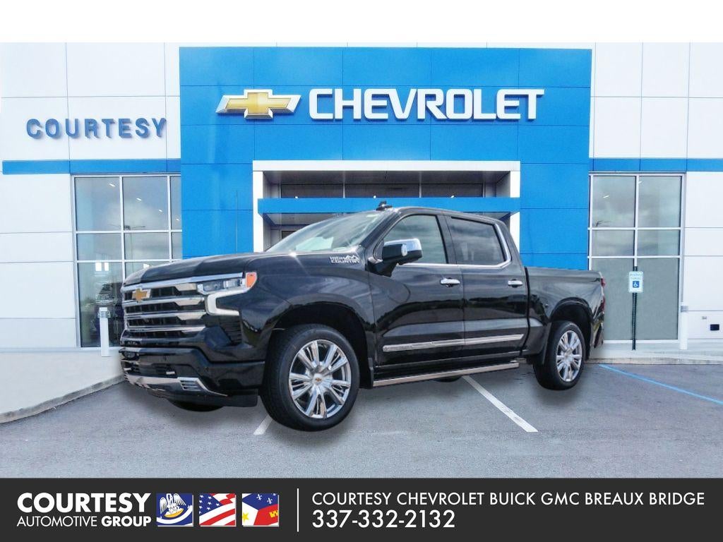 2026 Chevrolet Silverado 1500 High Country in Black — front three-quarter view