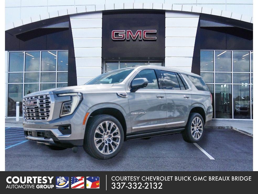 2026 GMC Yukon Denali in Sterling Metallic — front three-quarter view