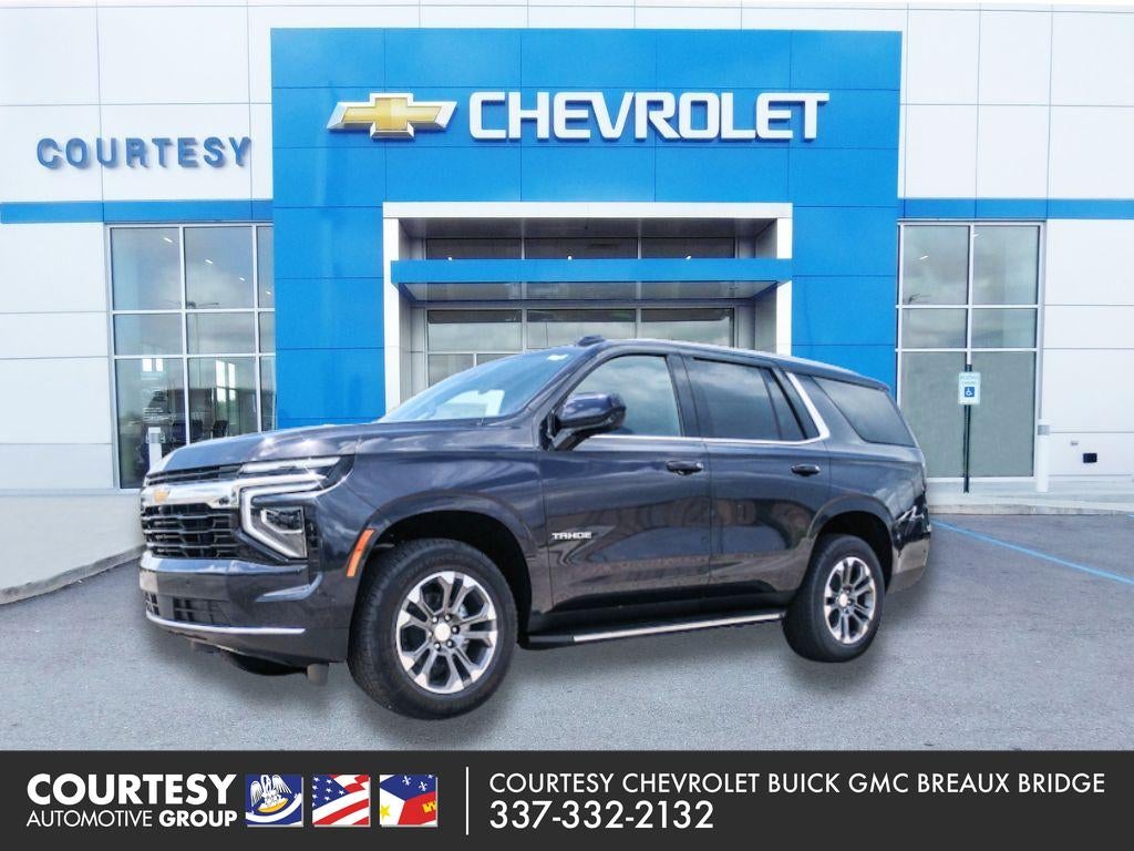 2026 Chevrolet Tahoe LS in Dark Ash Metallic — front three-quarter view