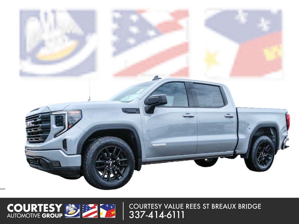 2024 GMC Sierra 1500 Elevation in Thunderstorm Gray — front three-quarter view