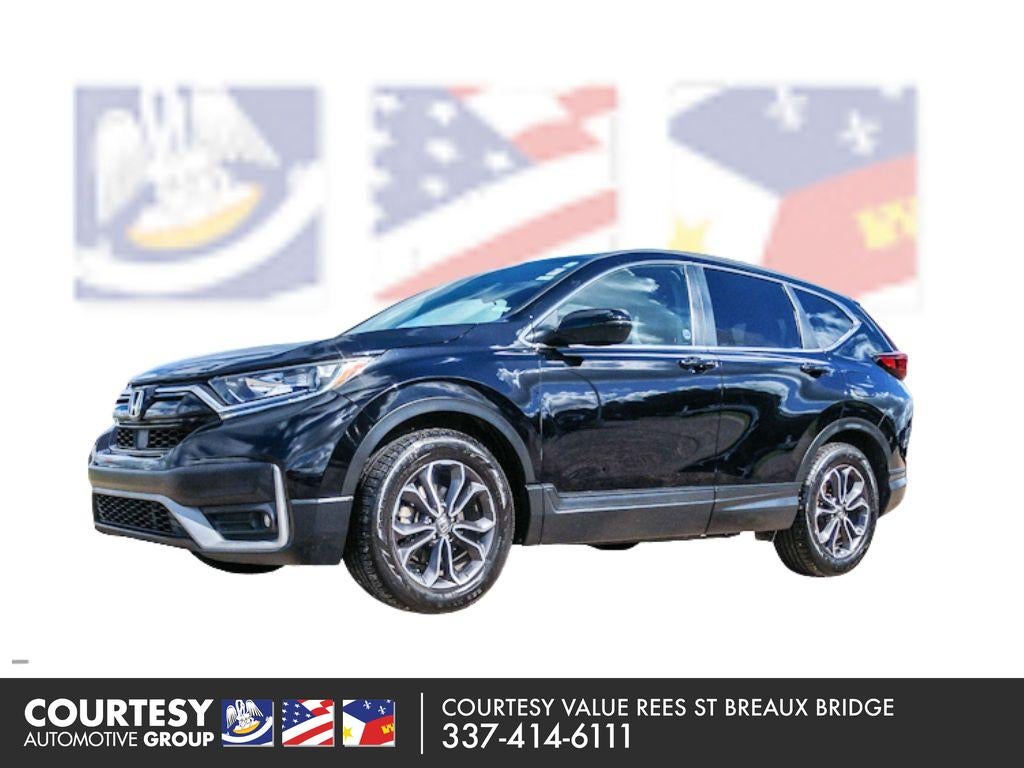 2021 Honda CR-V EX in Crystal Black Pearl — front three-quarter view