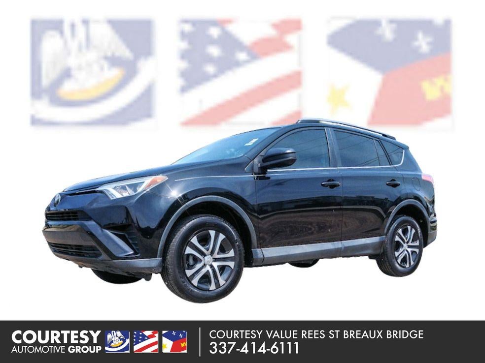 2017 Toyota RAV4 LE in Black — front three-quarter view