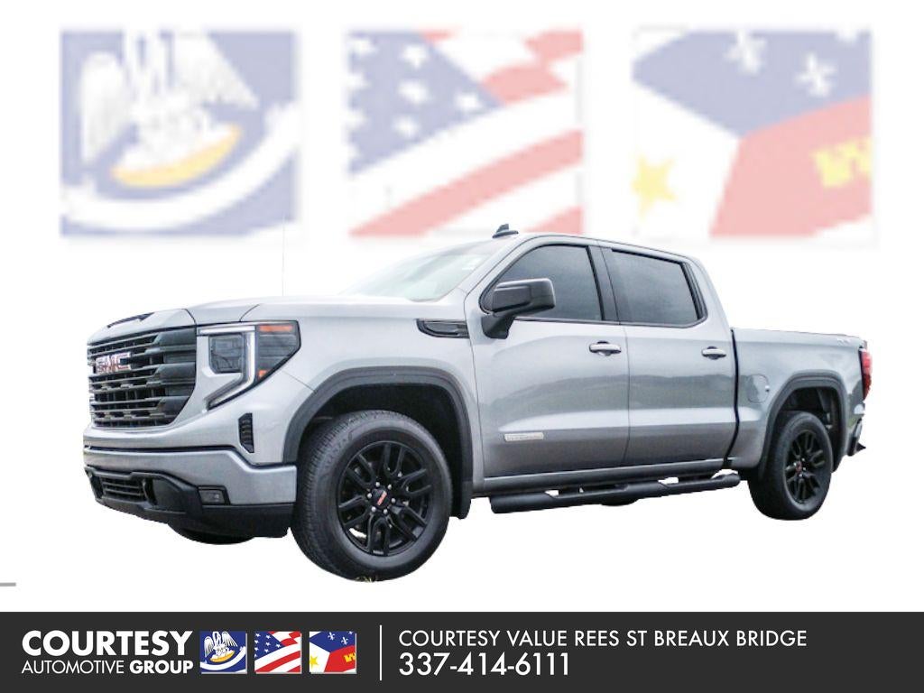 2024 GMC Sierra 1500 Elevation in Sterling Metallic — front three-quarter view