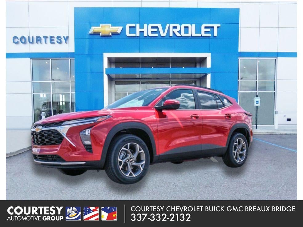 2026 Chevrolet Trax LT in Apex Red — front three-quarter view